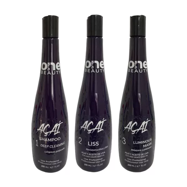 Alisado One Beauty 1,2,3 pasos Acai 250 ml